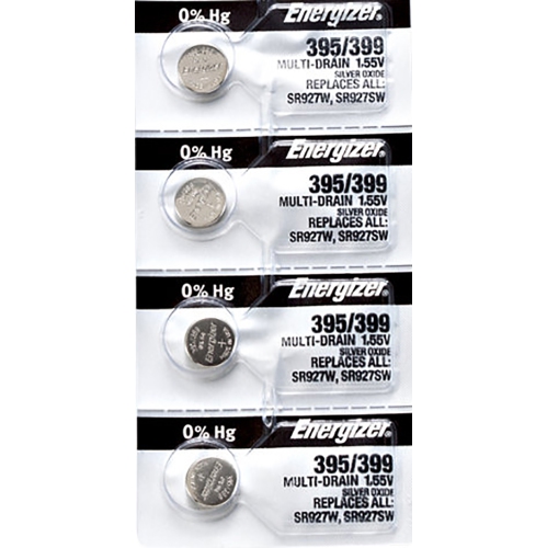 4 x Energizer 395 Watch Batteries, SR927SW or 399 Battery