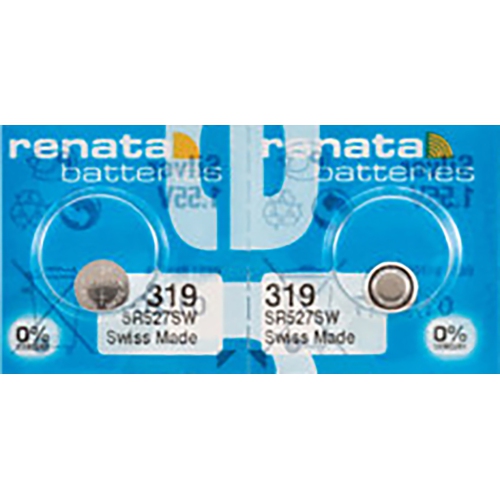 2 x Renata 319 Watch Batteries, SR527SW Battery