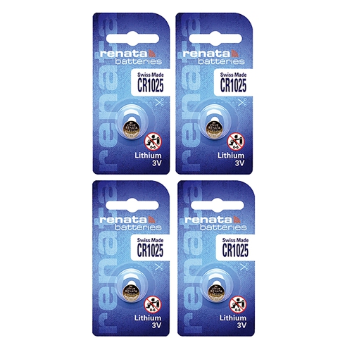 4 x Renata CR1025 Batteries, Lithium Battery 1025