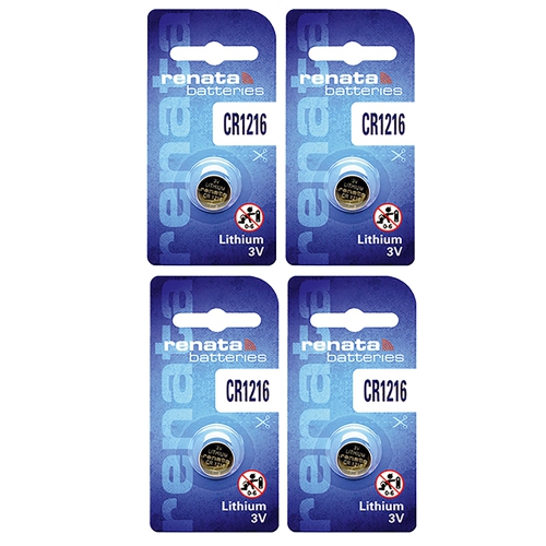 RENATA  4 X Cr1216 Batteries, Lithium Battery 1216