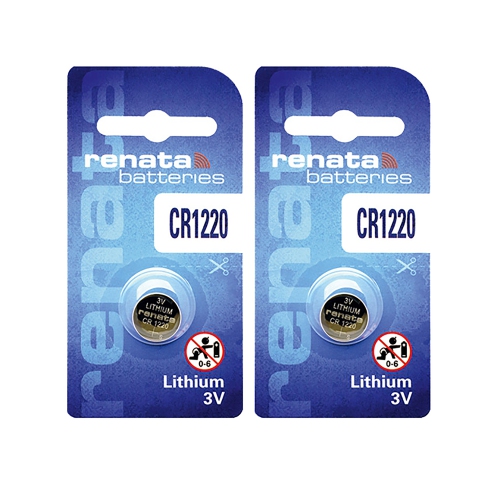 2 x Renata CR1220 Batteries, Lithium Battery 1220