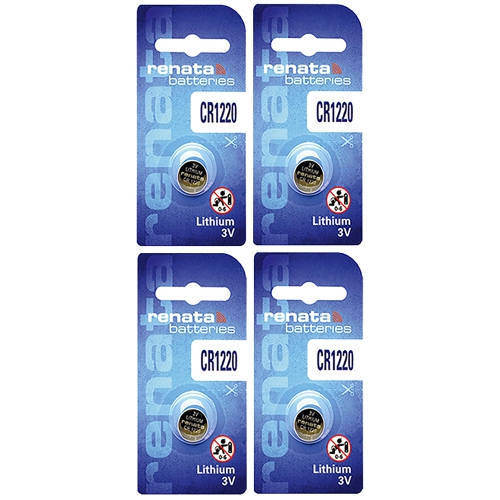4 x Renata CR1220 Batteries, Lithium Battery 1220