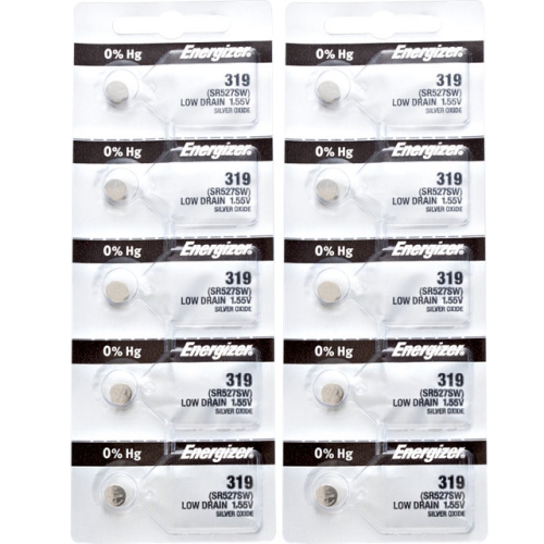10 x Energizer 319 Watch Batteries, SR527SW Battery