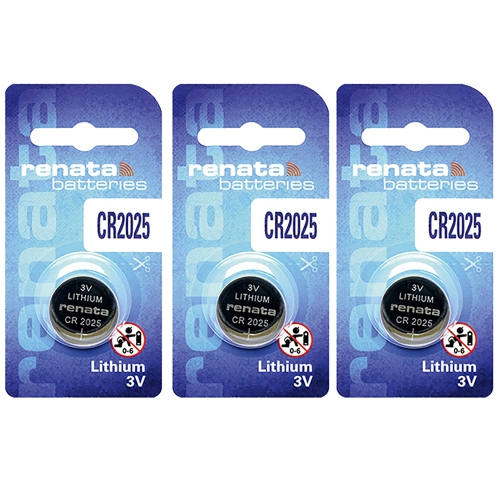 3 x Renata CR2025 Batteries, Lithium Battery 2025