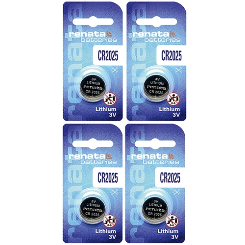 4 x Renata CR2025 Batteries, Lithium Battery 2025