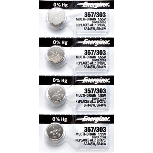 4 x Energizer 357 Watch Batteries, SR44W or 303 Battery
