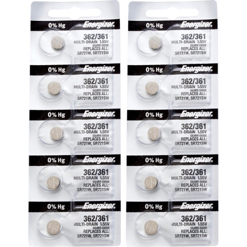 10 x Energizer 362 Watch Batteries, SR721SW or 361 Battery