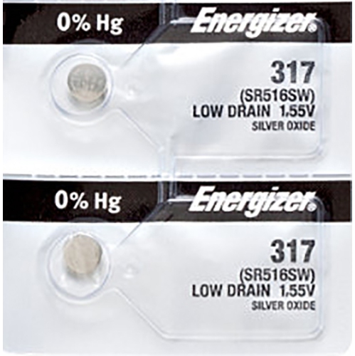 2 x Energizer 317 Watch Batteries SR516SW Battery