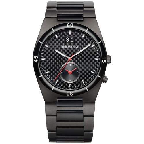 Bering Ceramic 41mm Men's Chronograph Casual Watch - Black/Carbon Fiber