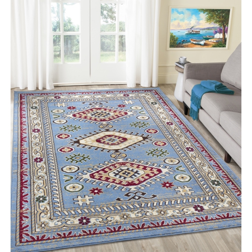 A2Z Rug Traditional Qashqai 5576 Stylish Collection Area Rugs, Blue 120X170 cm -3'11"X5'7" Ft