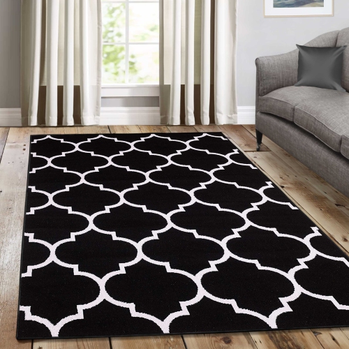 A2Z Tapis Tapis Noir 240x330 cm - 7'10"x10'10" Ft Trendy Collection Tapis de coupe