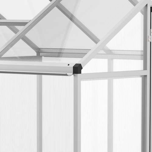 Outsunny 6' x 6' x 6.4' Walk-in Garden Greenhouse Polycarbonate Panels Plants Flower Growth Shed Cold Frame Outdoor Portable Warm House Aluminum