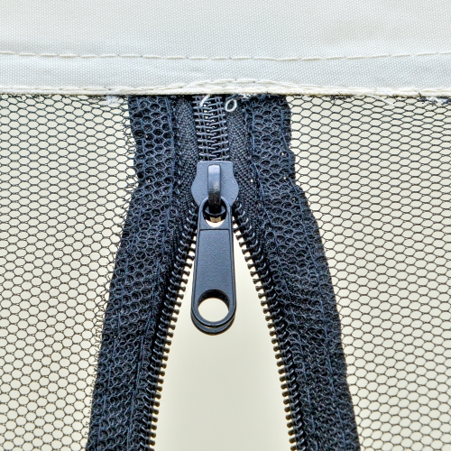 Outsunny 10x10ft Party Tent Canopy with Netting, Patio Screen House Slant Leg Outdoor Gazebo Sun Shade Shelter, Beige