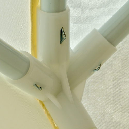 Outsunny 10x10ft Party Tent Canopy with Netting, Patio Screen House Slant Leg Outdoor Gazebo Sun Shade Shelter, Beige