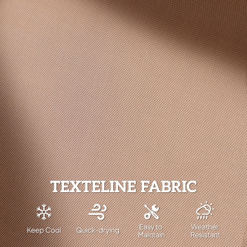 Outsunny Patio Double Glider Outdoor Steel Sling Fabric Gliding Bench Garden Swing Chair Heavy-Duty Porch Rocker Garden Loveseat Coffee Brown