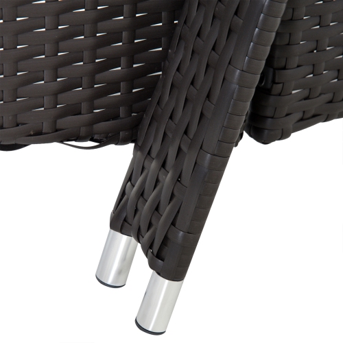 Outsunny Wicker Chaise Lounge, Outdoor Lounge Chair, PE Rattan Patio Sun lounger with Head-rest, 5-Level Height Adjust Backrest, Cushion & Wheels,