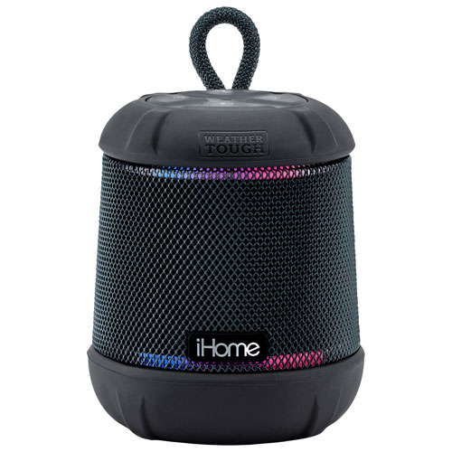 Haut-parleur sans fil Bluetooth étanche IBT155B d'iHome avec Assistant Google - Noir