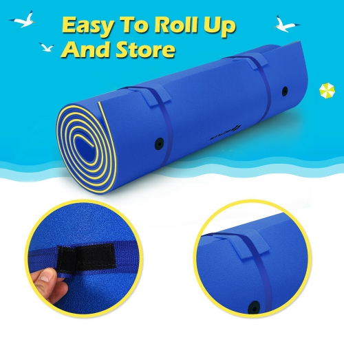 Costway 3 Layer Floating Water Pad Foam Mat Water Recreation Relaxing Tear-resistant 18' x 6'
