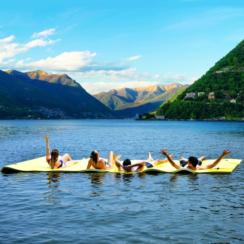 Costway 3 Layer Floating Water Pad Foam Mat Water Recreation Relaxing Tear-resistant 18' x 6'