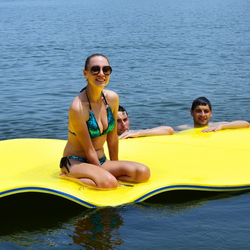 Costway 3 Layer Floating Water Pad Foam Mat Water Recreation Relaxing Tear-resistant 18' x 6'