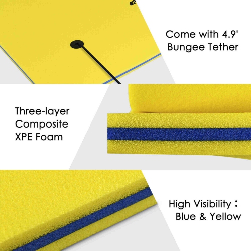 Costway 3 Layer Floating Water Pad Foam Mat Water Recreation Relaxing Tear-resistant 18' x 6'