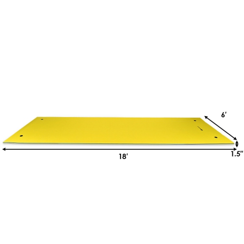 Costway 3 Layer Floating Water Pad Foam Mat Water Recreation Relaxing Tear-resistant 18' x 6'