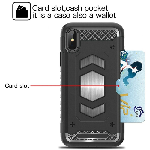 Anti fall magnetic armor Case card holder for iPhone MAX