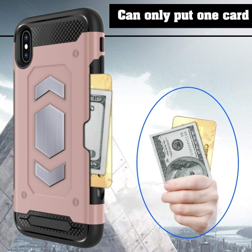 Anti fall magnetic armor Case card holder for iPhone MAX