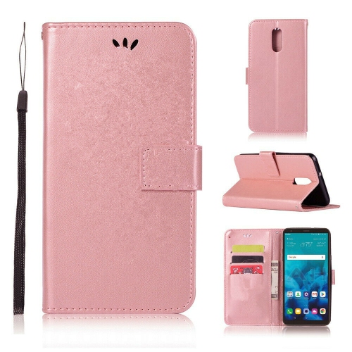 [CS] LG Q Stylo Plus & Stylo 4 Case, Magnetic Leather Folio Wallet Flip Case Cover with Card Slot, Rose Gold