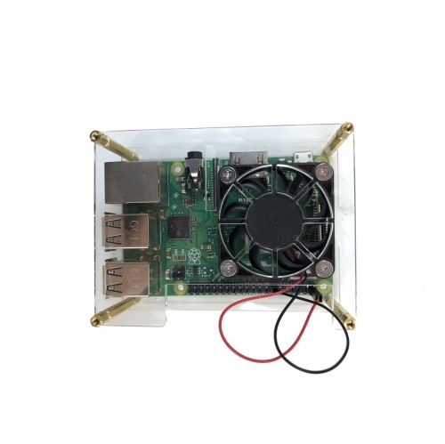 Micro Connectors Acrylic Stackable Raspberry Pi Case with 40mm Fan + Dual Heat Sinks (Raspberry Pi not included)