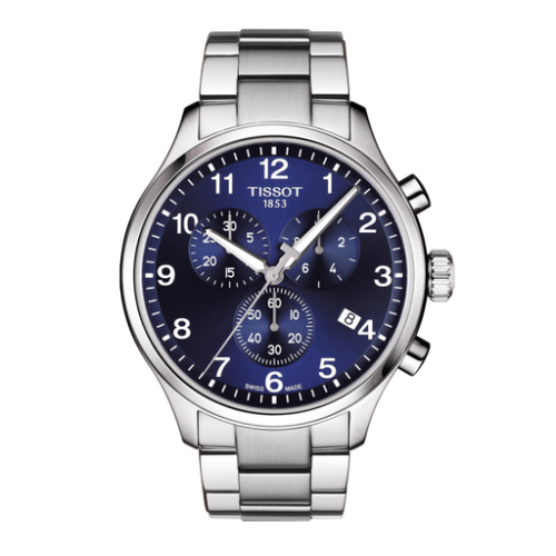 Image 1 of 3.. Tissot Tissot Classic Mens XL Chronograph Watch with Blue Dial T1166171104701