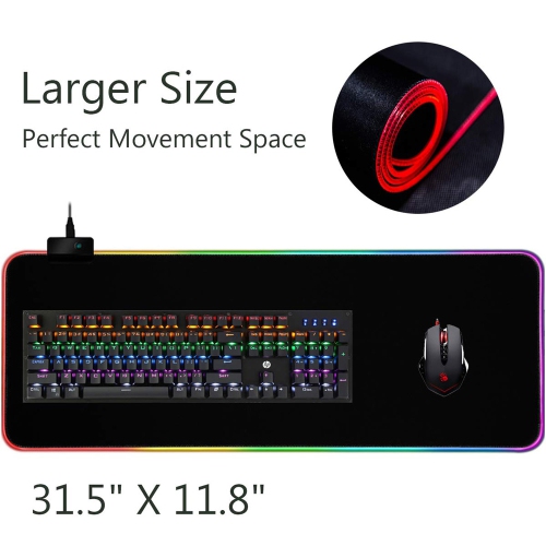 axGear Gaming Mouse Pad RGB LED Light Color Switching For Computer Laptop Large