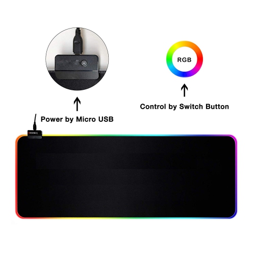 axGear Gaming Mouse Pad RGB LED Light Color Switching For Computer Laptop Large