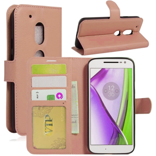CSMART  [Cs] Motorola Moto G6 Play Case, Magnetic Leather Folio Wallet Flip Case Cover With Card Slot, Rose In Gold