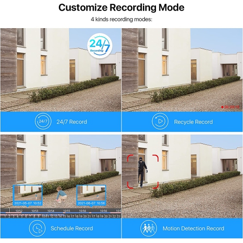 Enregistreur vidéo numérique de sécurité EVN 4-en-1 H.265+ 8CH 2&nbsp;Mpx de ZOSI pour caméras de surveillance analogiques 720P/1080p HD-TVI, CVI,