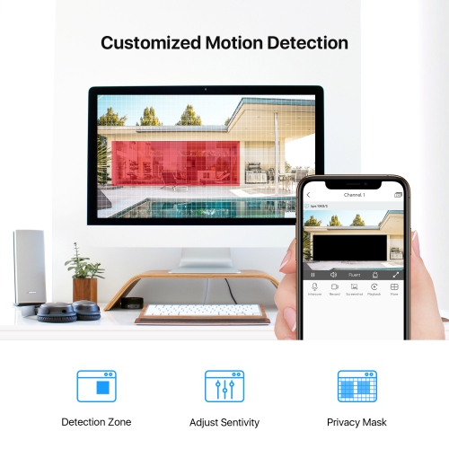 Enregistreur vidéo numérique de sécurité EVN 4-en-1 H.265+ 8CH 2&nbsp;Mpx de ZOSI pour caméras de surveillance analogiques 720P/1080p HD-TVI, CVI,