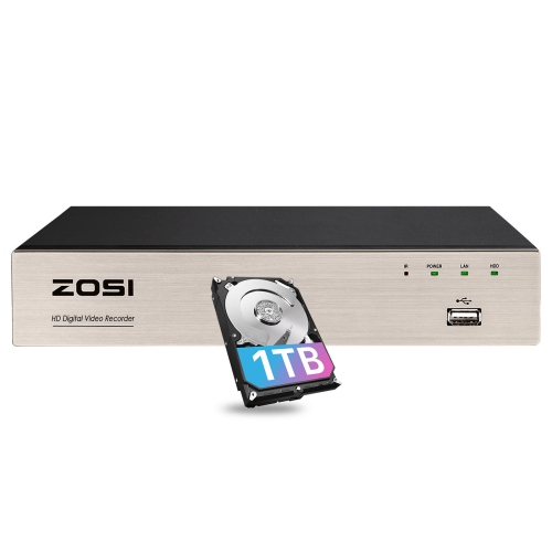 ZOSI 8-Channel 5MP Lite Hybrid 4-in-1 H.265+ DVR Surveillance