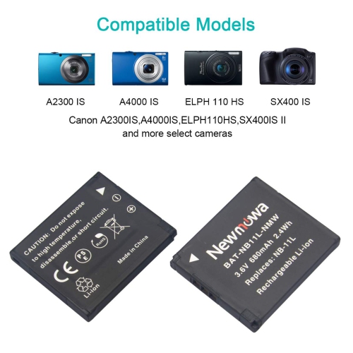 Newmowa NB 11L Battery (2 Pack) and Dual USB Charger Kit for Newmowa NB 11L Battery (2 Pack) and Dual USB Charger Kit for