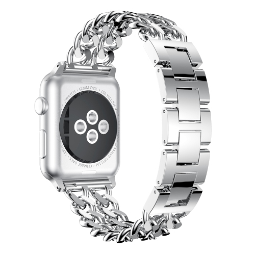 StrapsCo Stainless Steel Link Watch Bracelet Band Strap for Apple Watch Series 1/2/3/4 - 42mm - Silver