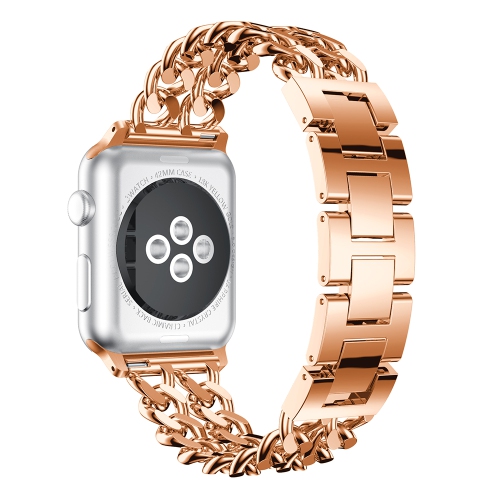 StrapsCo Stainless Steel Link Watch Bracelet Band Strap for Apple Watch Series 1/2/3/4 - 38mm - Rose Gold