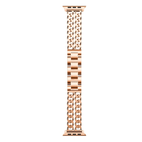 StrapsCo Stainless Steel Link Watch Bracelet Band Strap for Apple Watch Series 1/2/3/4 - 38mm - Rose Gold