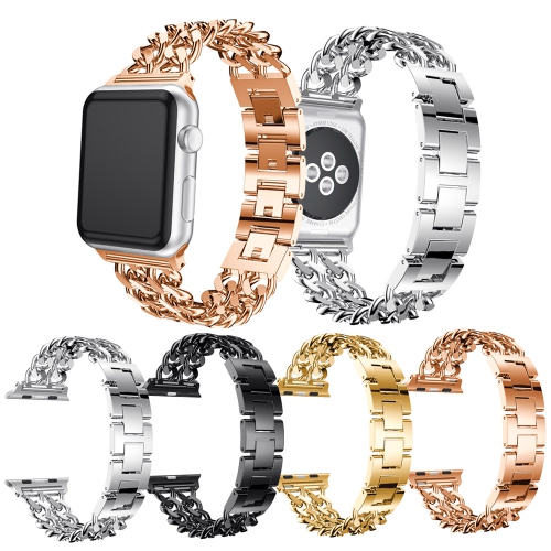 StrapsCo Stainless Steel Link Watch Bracelet Band Strap for Apple Watch Series 1/2/3/4 - 38mm - Rose Gold