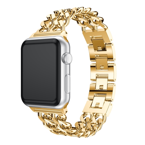 StrapsCo Stainless Steel Link Watch Bracelet Band Strap for Apple Watch Series 1/2/3/4 - 40mm - Yellow Gold