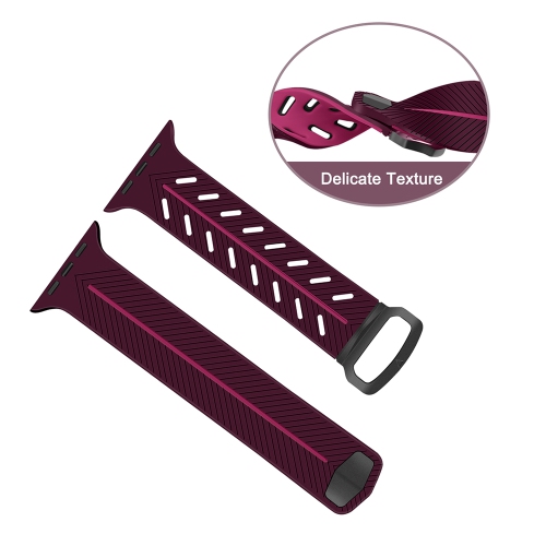 Bracelet en caoutchouc de silicone de StrapsCo pour Apple Watch Series 1/2/3 - 42 mm - Fuchsia