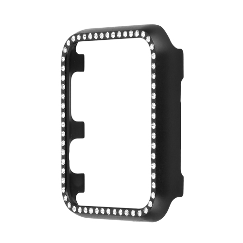 StrapsCo Alloy Metal Protective Case with Rhinestones for Apple Watch Series 1/2/3/4 - 38mm - Black