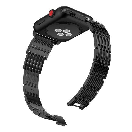 StrapsCo Alloy Metal Link Watch Bracelet Band Strap with Rhinestones for Apple Watch Series 1/2/3/4 - 38mm - Black