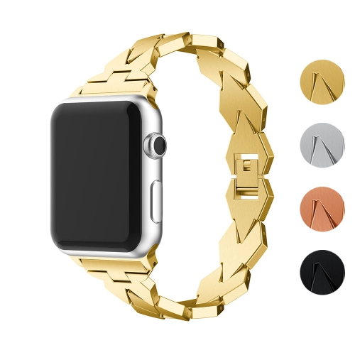 StrapsCo Stainless Steel Watch Bracelet Band Strap for Apple Watch Series 4 - 40mm - Yellow Gold