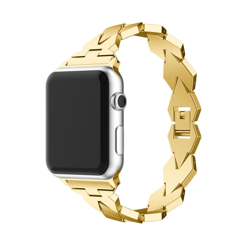 StrapsCo Stainless Steel Watch Bracelet Band Strap for Apple Watch Series 4 - 44mm - Yellow Gold