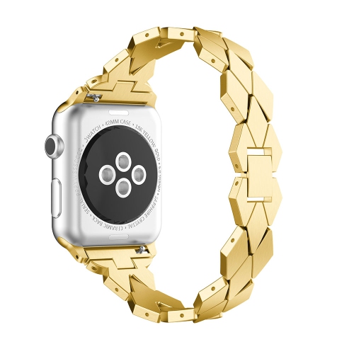 StrapsCo Stainless Steel Watch Bracelet Band Strap for Apple Watch Series 4 - 44mm - Yellow Gold