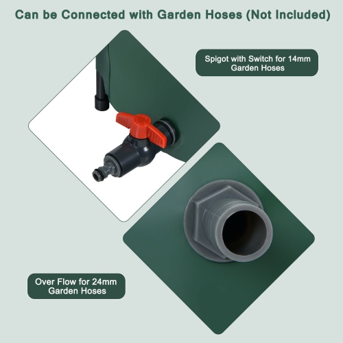 Gymax 53 Gallon Portable Rain Barrel Water Collector Collapsible Tank w /Spigot Filter